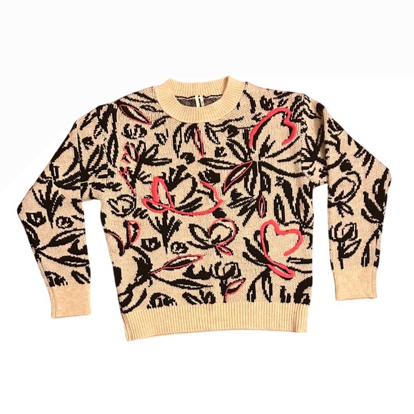 NWT Anthropologie Floral Pop Embroidered Sweater - Size S/XS Oversized XS - Picture 5 of 11
